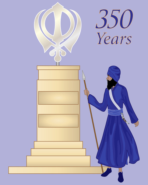 Sikh monument op paars - Vector, afbeelding