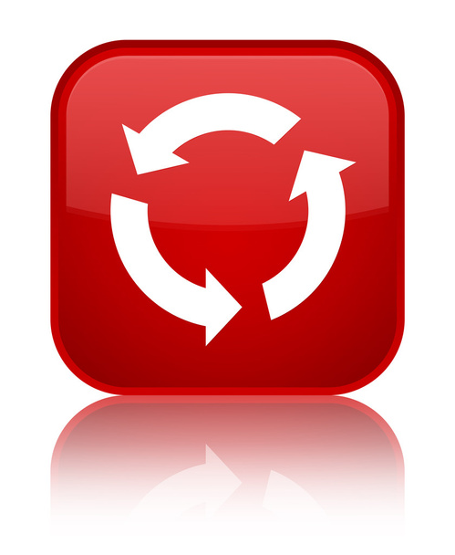 Refresh icon shiny red square button - Photo, Image