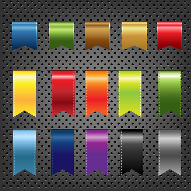 Abstract Metal Background With Ribbons Set - Vector, Image