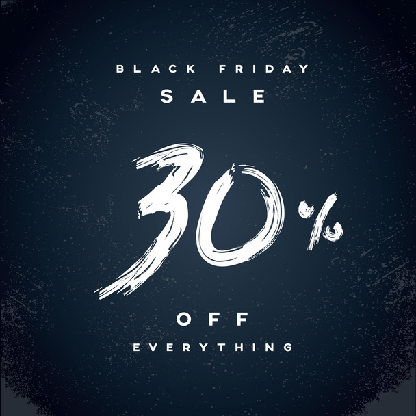 Black Friday Sale vector banner with percentual discount offer in modern watercolor brush handwriting. - Vecteur, image