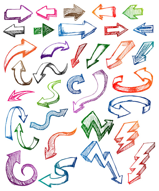 Doodle arrows - Vector, Image