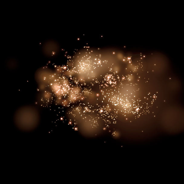 Gold glittering star magic dust on background - Photo, Image