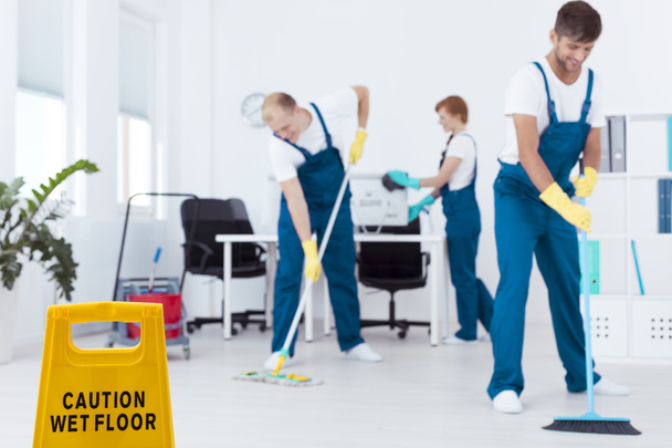 Cleaners mopping floor - Zdjęcie, obraz