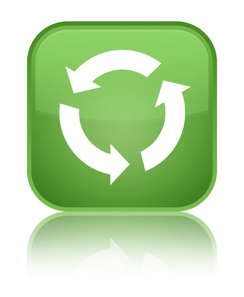 Refresh icon shiny soft green square button - Photo, Image
