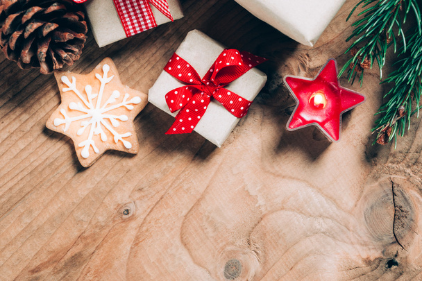 Christmas gifts, ornaments and cookies - Фото, зображення