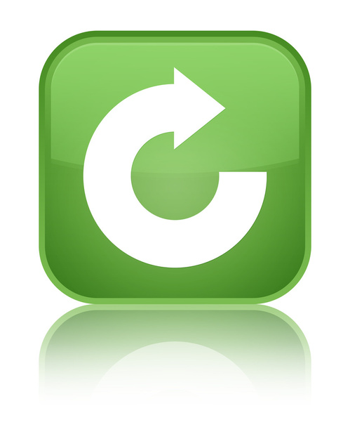 Šipky ikona lesklý měkký zelený čtvercové tlačítko Odpovědět - Fotografie, Obrázek