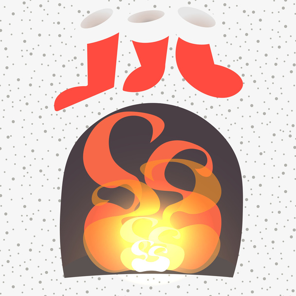 Fireplace. Vector illustration. - Vector, Image