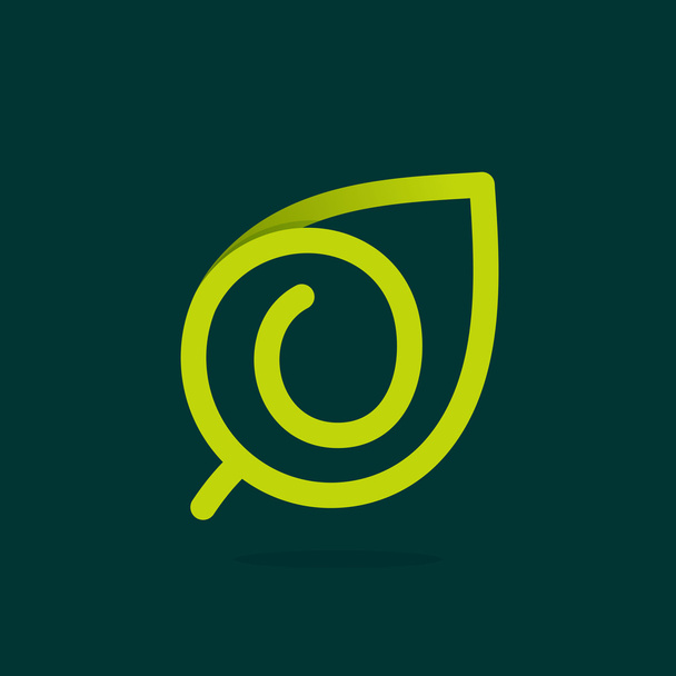 O λογότυπο επιστολή στο πράσινο φύλλο. - Διάνυσμα, εικόνα
