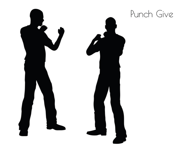 Punch Dar pose sobre fondo blanco
 - Vector, imagen