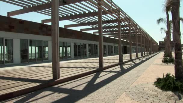 Marina de las salinas empty stores shoot in San Pedro del Pinatar, Mucia, Spain - Footage, Video