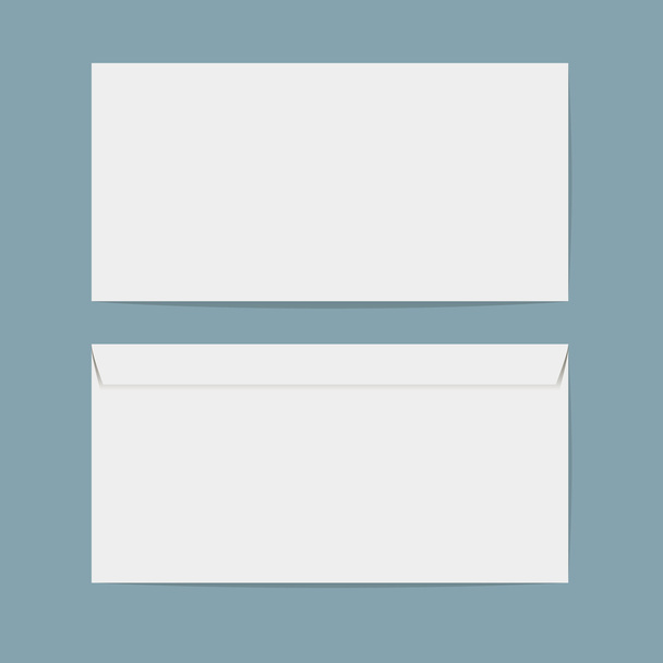 White Closed Blank Envelope Isolated On Background. Mock Up Template Ready For Your Design. Vector EPS10 - Vecteur, image