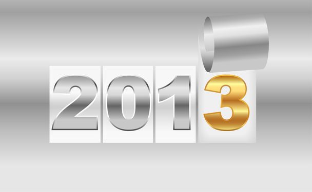New year's 2013 metalen achtergrond - Vector, afbeelding