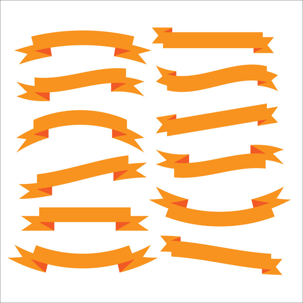Ensemble de beaux rubans oranges festifs. Illustration vectorielle
 - Vecteur, image