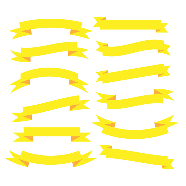 Ensemble de beaux rubans jaunes festifs. Illustration vectorielle
 - Vecteur, image
