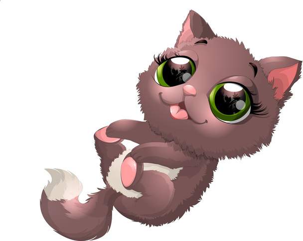 mooie grijze kitten - Vector, afbeelding