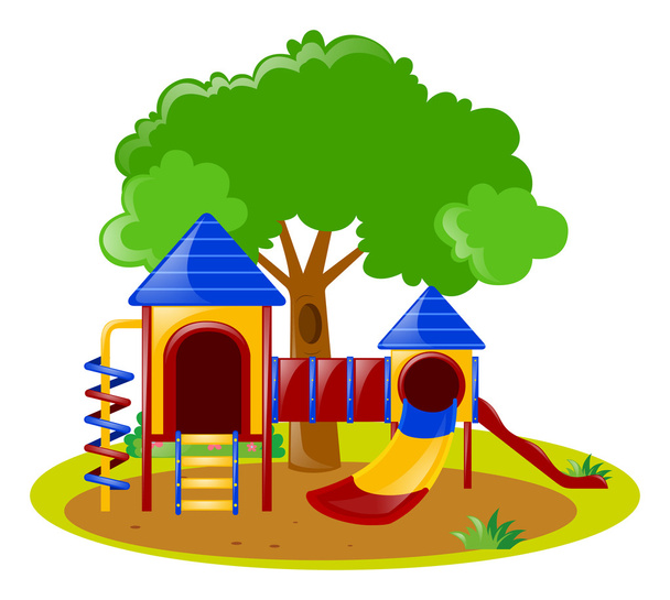 Сцена з дитячим майданчиком в парку
 - Вектор, зображення