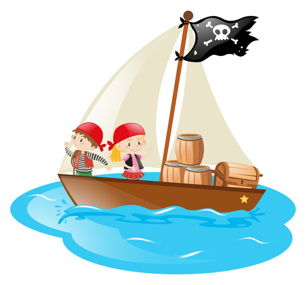 Piraten auf hoher See - Vektor, Bild
