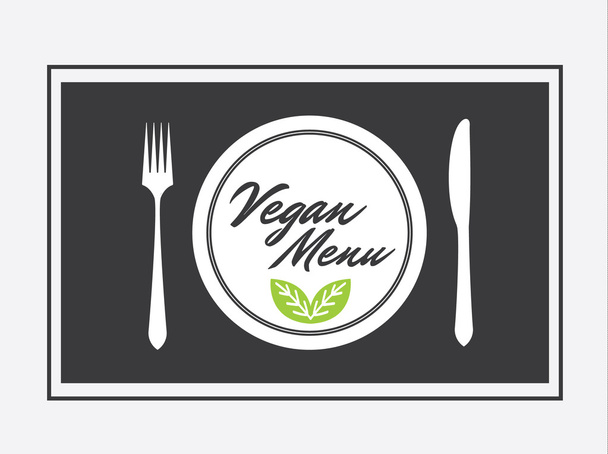 Vegan Menu Design Gráfico Vector Ilustração Estoque plano
 - Vetor, Imagem