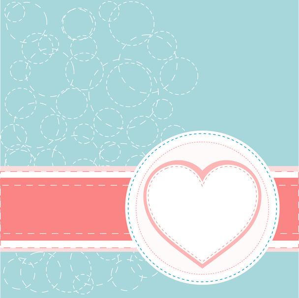 Valentines ornament with red love heart vector - Vector, afbeelding