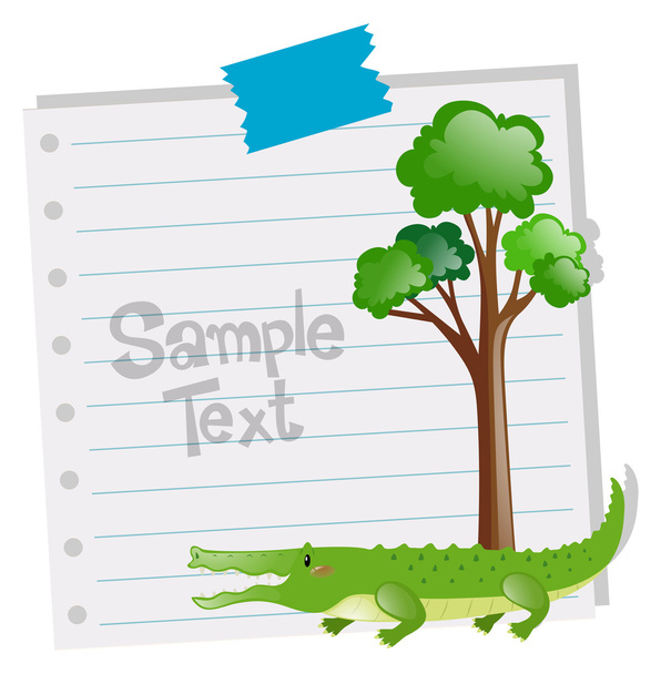 Szablonu papieru z krokodyla i drzewa - Wektor, obraz