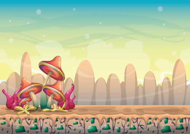 Cartoon-Vektor Naturlandschaft Hintergrund mit getrennten Ebenen für Spielkunst und Animation - Vektor, Bild