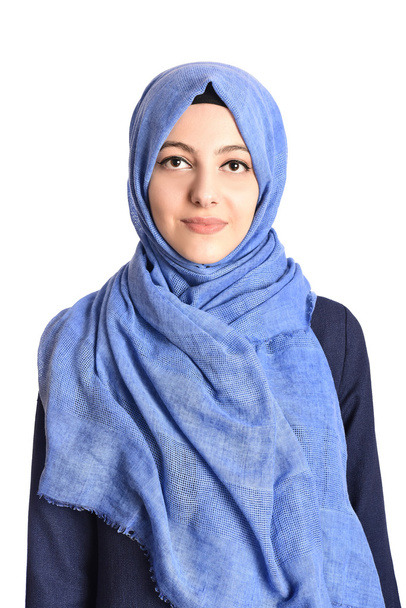 portrait of a young muslim women with fashion scarf - Foto, Imagen