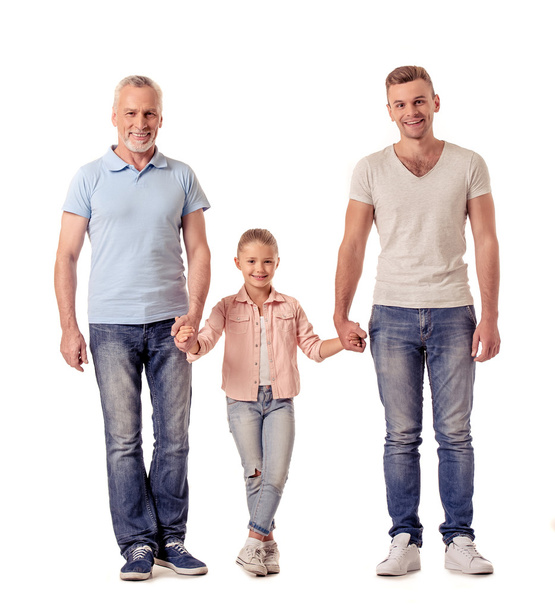 Grandpa, dad and little girl - Foto, immagini