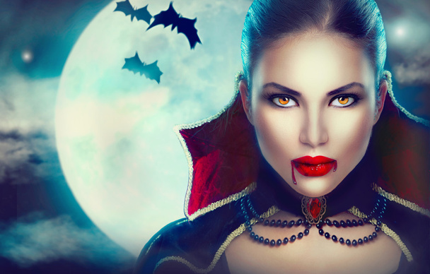 Fantasy Halloween woman portrait. - Fotoğraf, Görsel