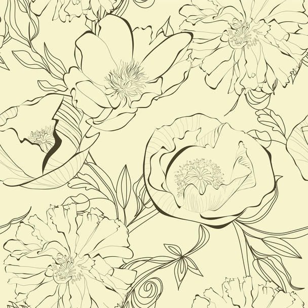 Seamless pattern with flowers - Vector, Imagen