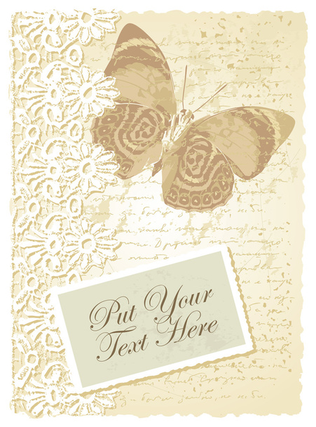 Carte romantique avec papillon
 - Vecteur, image