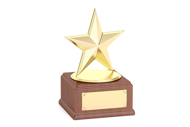 Golden Star Award, 3D rendering - Foto, imagen