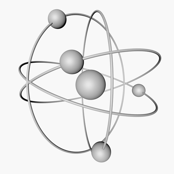 atoms, electrons, 3d illustration - Photo, Image