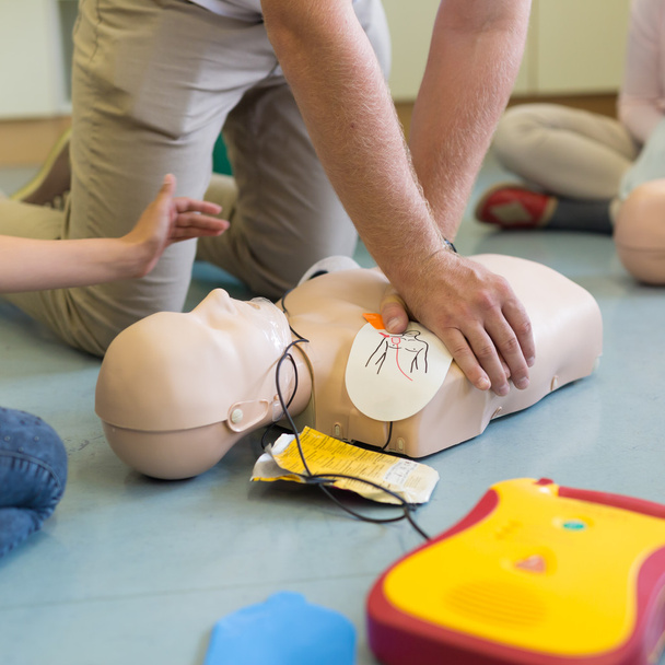 First aid resuscitation course using AED. - Photo, Image
