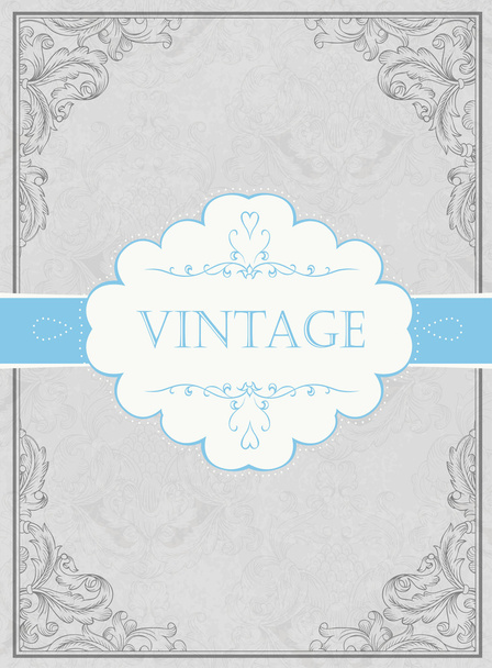Vintage framed background with label. Vector, EPS10 - Vector, Imagen