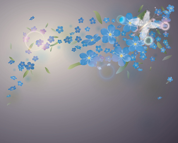 Flowers Forget-me-not - Vector, Image