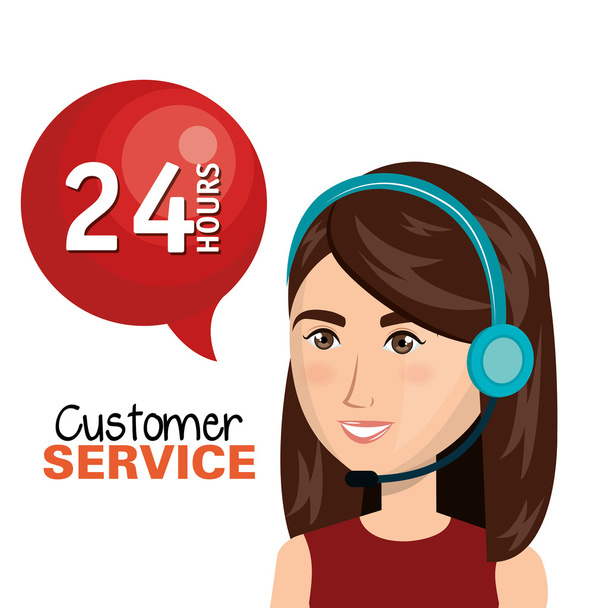 pracovník služeb pro zákazníky pracující online - Vektor, obrázek