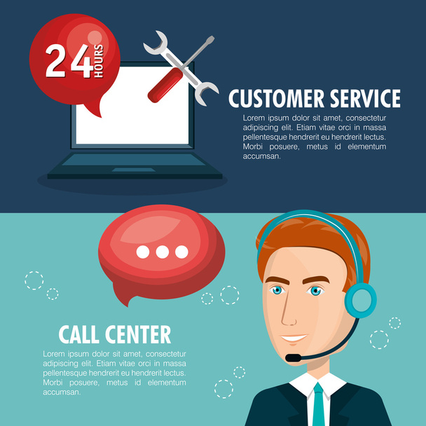 customer service agent working online - Vector, Image