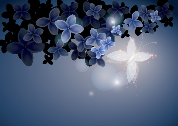 Lilac at night - Vector, Image