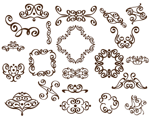 Set of decorative elements. Dividers.Vector illustration.Well built for easy editing. - Vector, imagen
