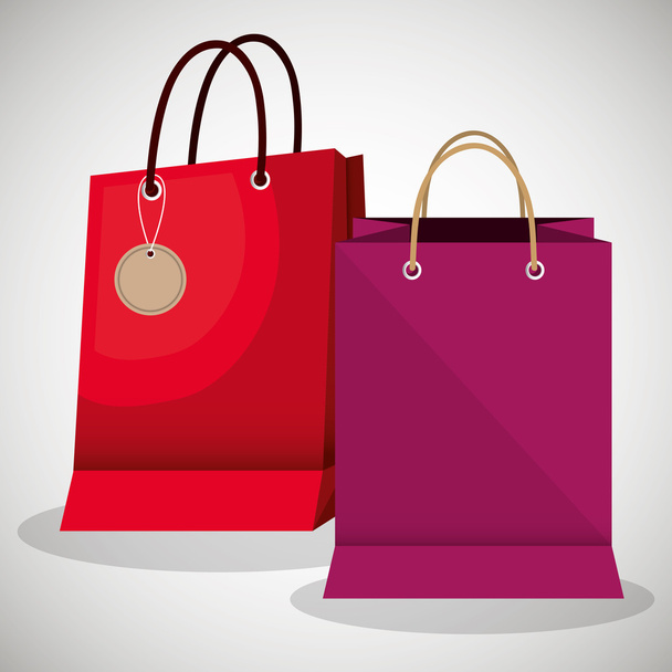 shopping bags market isolated icon - Vector, imagen