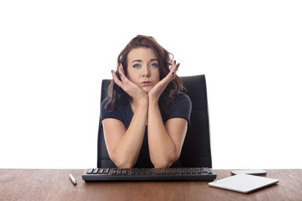 business woman sitting at desk at the office - Photo, Image