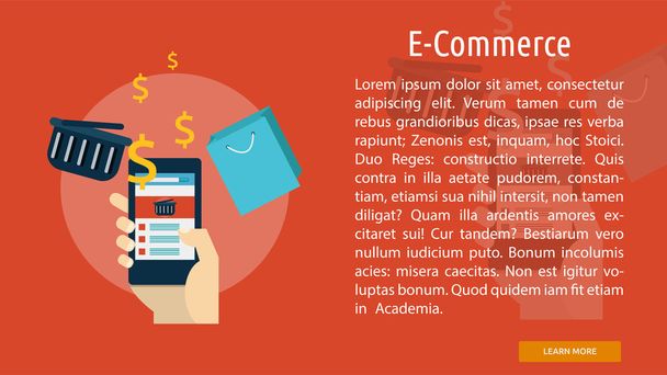 E-Commerce pojęciowy Banner - Wektor, obraz