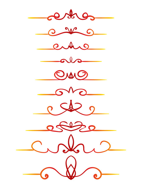 decorative line border set - Vector, Image