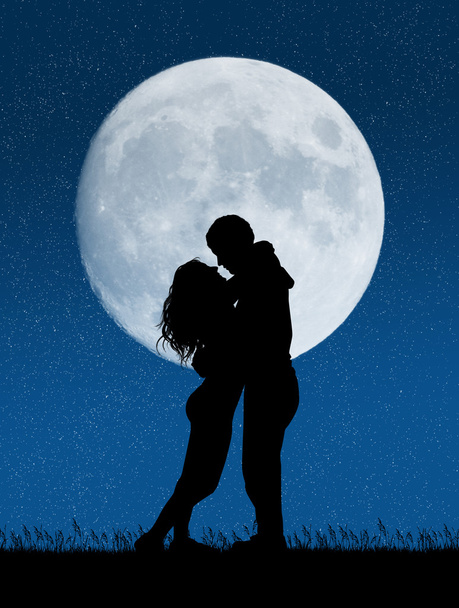 kiss in the moonlight - Фото, зображення