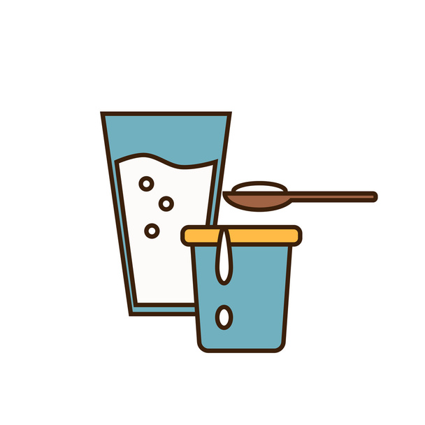 Dairy icon in line style design - Διάνυσμα, εικόνα