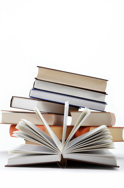 A stack of books on a white background. - Photo, image