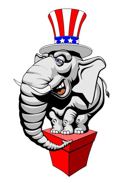 American elephant symbol - Vector, Image