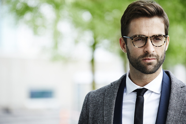 Handsome businessman in spectacles - 写真・画像