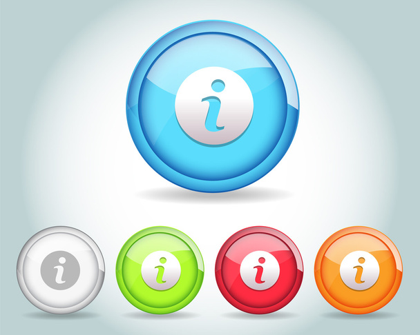 Vector Glossy Sphere Info Icon Button and multicolored - Vector, afbeelding