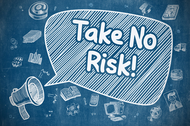 Take No Risk - Cartoon Illustration on Blue Chalkboard. - Photo, Image